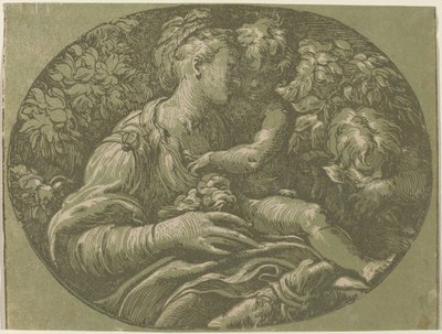 A Szűz a rózsával alkotó: Antonio da Trento after Parmigianino