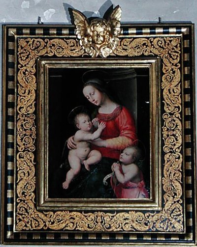 Madonna és gyermeke Keresztelő Szent Jánossal (olaj, tábla) alkotó: Antonio del Ceraiolo