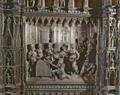 Heródes ünnepe Salomes-tánccal, Argento-oltár, 1478 (ezüst) alkotó: Antonio di Salvi