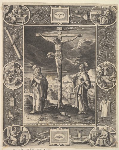 Krisztus a kereszten, 1586 előtt. alkotó: Antonius Wierix