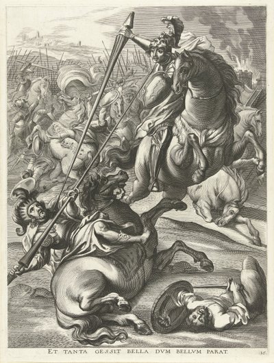 Akhilleusz legyőzi Telephoszt; Ferdinánd bevonulása Gentbe 1635-ben Et tanta gessit bella dvm bellvm parat (cím a tárgyon) alkotó: Antony van der Does
