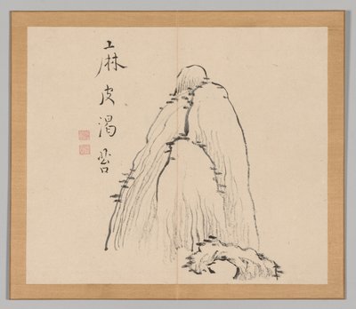 Double Album of Landscape Studies Ikeno Taiga után, 1. kötet 10. levél, 18. század. alkotó: Aoki Shukuya
