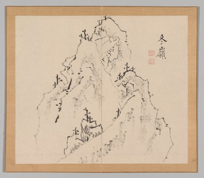 Double Album of Landscape Studies Ikeno Taiga után, 1. kötet 25. levél, 18. század. alkotó: Aoki Shukuya