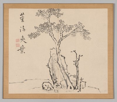 Double Album of Landscape Studies Ikeno Taiga után, 1. kötet, 4. levél, 18. század. alkotó: Aoki Shukuya