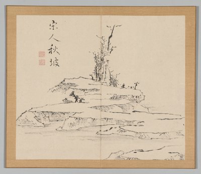 Double Album of Landscape Studies Ikeno Taiga után, 2. kötet, 12. levél, 18. század. alkotó: Aoki Shukuya