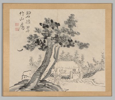 Double Album of Landscape Studies Ikeno Taiga után, 2. kötet, 32. levél, 18. század. alkotó: Aoki Shukuya