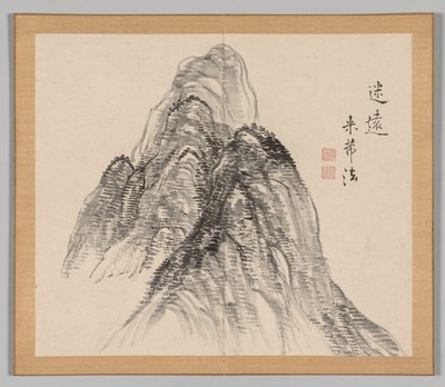 Double Album of Landscape Studies Ikeno Taiga után, 2. kötet, 3. levél, 18. század. alkotó: Aoki Shukuya