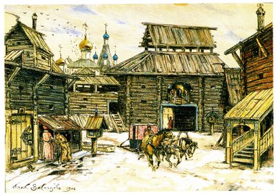 A régi Moszkva. A fából készült város, 1902 alkotó: Apollinari Mikhailovich Vasnetsov