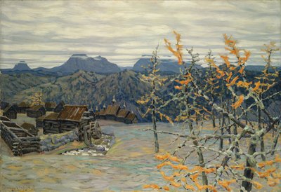 Falu az Urál-hegységben alkotó: Apollinari Mikhailovich Vasnetsov