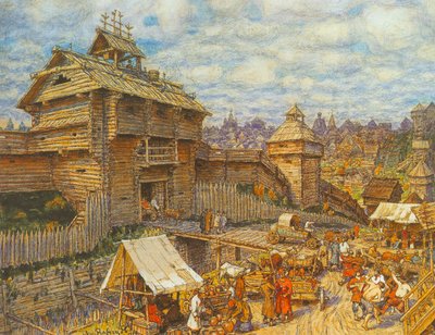 Moszkva favárosa a 14. században alkotó: Apollinari Mikhailovich Vasnetsov