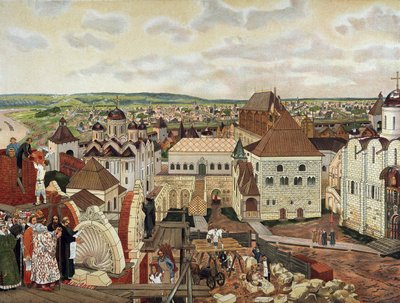 A moszkvai Kremlben, a 19. század végén - a 20. század elején. alkotó: Appolinari Mikhaylovich Vasnetsov