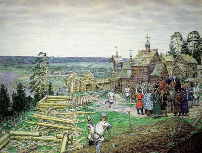A moszkvai Kreml alapítása, 1156, 1917. alkotó: Appolinari Mikhaylovich Vasnetsov