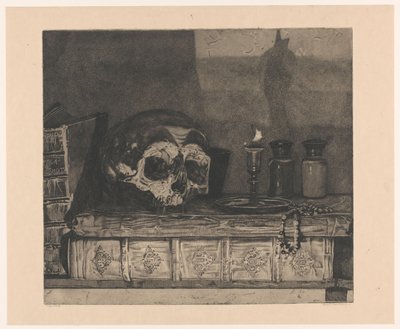 Csendélet koponyával alkotó: Arend Hendriks (signed by artist)