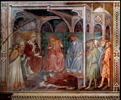 Frigyes Barbarossa császár aláveti magát III. Sándor pápának, ami az 1179-es 3. lateráni zsinathoz vezet (freskó alkotó: Aretino Luca Spinello or Spinelli