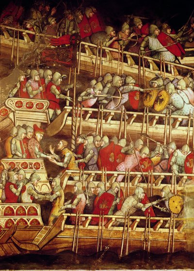 Sándor pápa (1105-81) története: A velencei flotta győzött Barbarossa Frigyes császár (1123-90 körül) felett 1407 alkotó: Aretino Luca Spinello or Spinelli