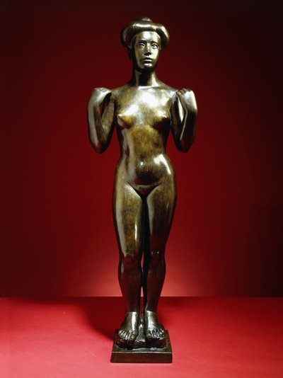 Fürdő, felemelt karral; Baigneuse, aux Bras Leves, 1900 körül (bronz zöld-barna patinával) alkotó: Aristide Maillol