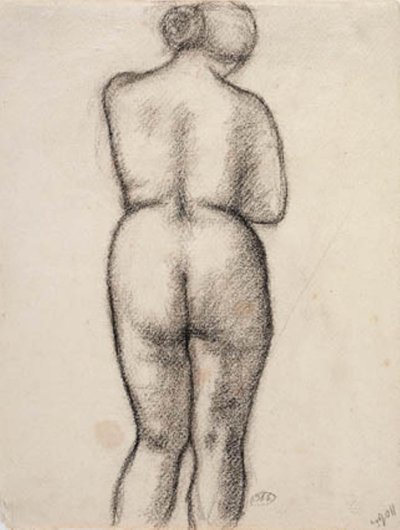 Női modell, hátulról nézve alkotó: Aristide Maillol