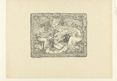 Gobelin négy zenélő nővel egy tájban Tapisserie vagy koncert champêtre L