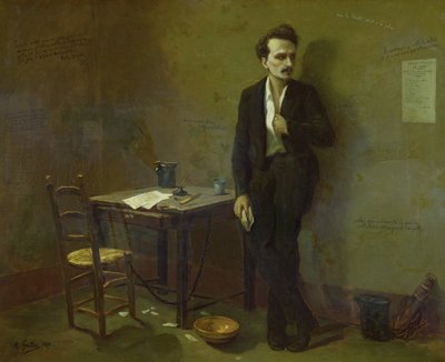 Henri Rochefort (1831-1913) a mazasi börtönben, 1871 alkotó: Armand Desire Gautier