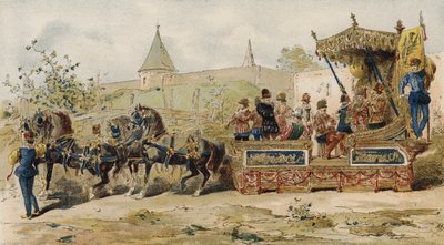Zenészeket szállító kereskedők, spanyol Hollandia, 16. század alkotó: Armand Jean Heins