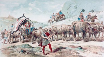 Nervi szekér ökrök által vontatva alkotó: Armand Jean Heins