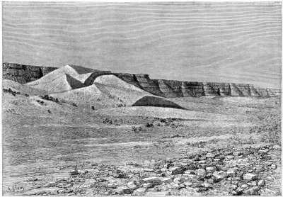 Az Igharghar sziklái, Temassinin északi részéről, 1890 alkotó: Armand Kohl