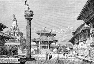 Templomok Patanban, Nepálban, 1895. alkotó: Armand Kohl