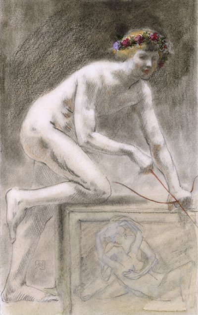 Eros (szén papíron) alkotó: Armand Rassenfosse
