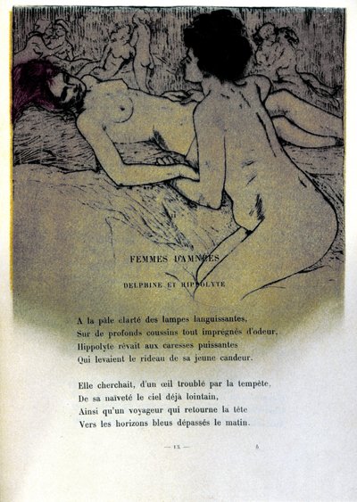 Illusztráció Armand Rassenfosse (1862-1934) „Átkozott nők” című verséhez Charles Baudelaire (1821-1867) „Les fleurs du mal” című kötetében, 1899 alkotó: Armand Rassenfosse