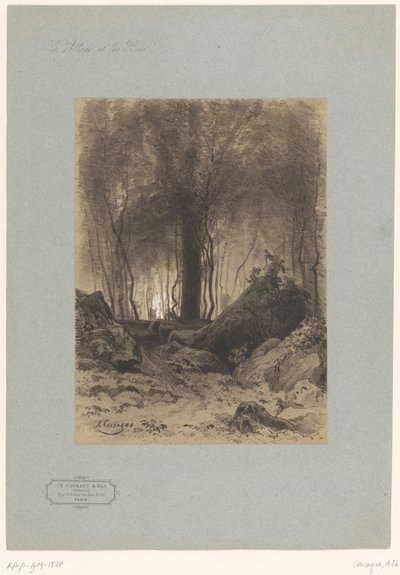 Erdőre néző sziklákkal Tájak falvakkal és erdőkkel (sorozat címe) Le village et les bois (sorozat címe a tárgyon) alkotó: Armand Theophile Cassagne
