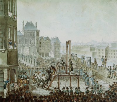 Georges Cadoudal (1771-1804) és bűntársai kivégzése, Place de Greve, 1804. június 25. (wc papíron) alkotó: Armand de Polignac