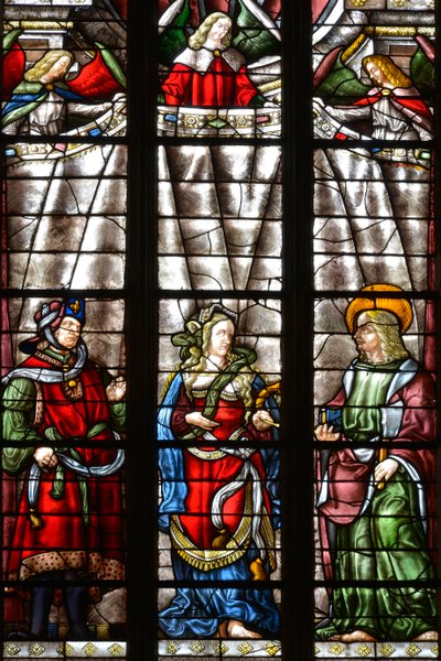 Daniel próféta, Sibylle Cimmerienne és Szent Máté evangélista - 1513-ban elkészült Saint Louis, Arnaud de Moles kápolna ólomüvege (1470-1520) - Cathedrale Sainte Marie d