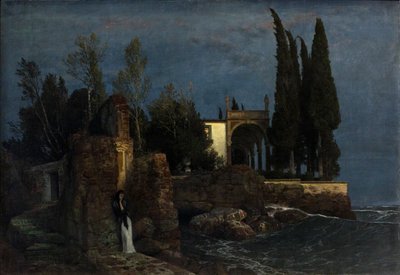 Villa a tengerparton, 1877 körül (Olaj, vászon) alkotó: Arnold Bocklin