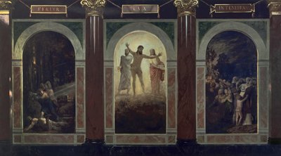 Fertur lux in tenebras (Terv a wrocławi Sziléziai Szépművészeti Múzeum számára) alkotó: Arnold Böcklin