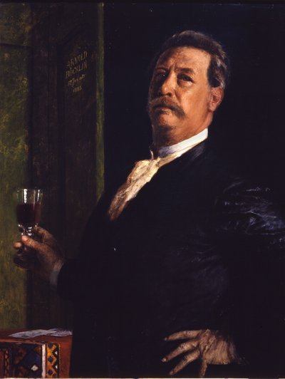 Önarckép borospohárral alkotó: Arnold Böcklin