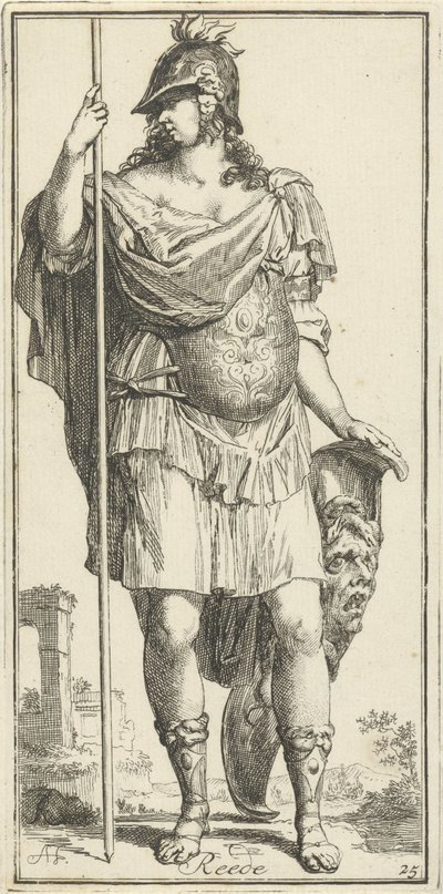 Minerva, mint az értelem megszemélyesítése Reede (cím az objektumon) Negyvenegy darab, több Sinne-szobor (sorozat címe) alkotó: Arnold Houbraken