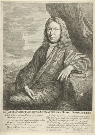 Jacob Sasbout Souburg portréja Jacob Sasbout Souburg úr. Dordregt város üzemeltetője. stb. (cím az objektumon) alkotó: Arnold Houbraken