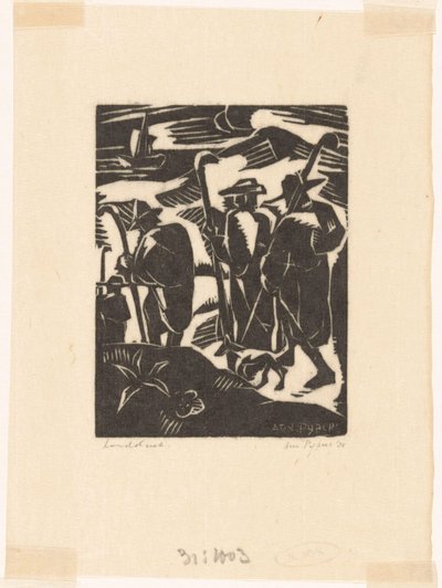 Négy pásztor és egy kutya alkotó: Arnold Pijpers (signed by artist)