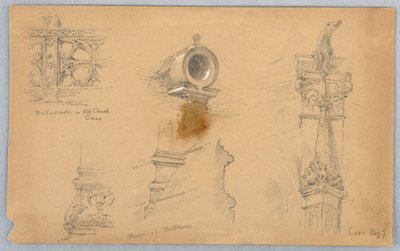 Építészeti vázlatok Caenben alkotó: Arnold William Brunner