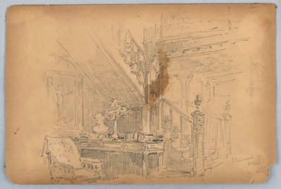 Lépcsőház – Mossley Hall alkotó: Arnold William Brunner