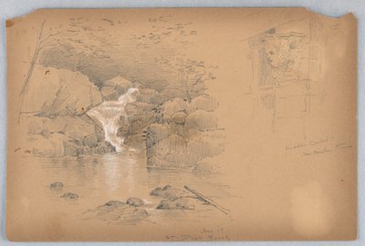 Két vázlat, Corbel és vízesés alkotó: Arnold William Brunner