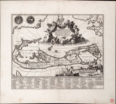 Mappa Aestivarum Insularum, alias Barmudas dictarum. Egyetlen lap, metszet. alkotó: Arnoldus Montanus