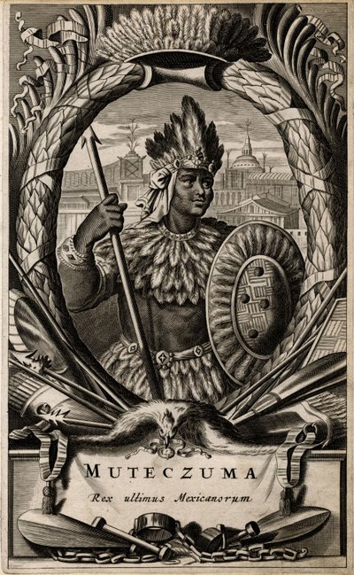 Montezuma, Mexikó királyának portréja alkotó: Arnoldus Montanus