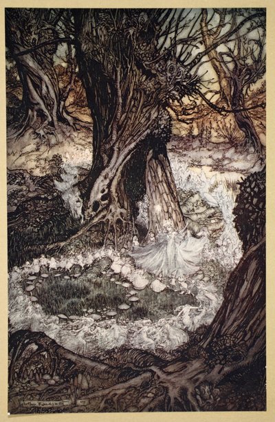 Jöjjön, most egy kerek, illusztráció William Shakespeare Szentivánéji álom című művéből alkotó: Arthur (after) Rackham