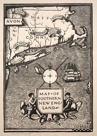 Dél-New England térképe alkotó: Arthur Allen Lewis