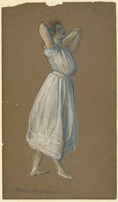 Nő állt kézzel a feje mögött alkotó: Arthur B. Davies