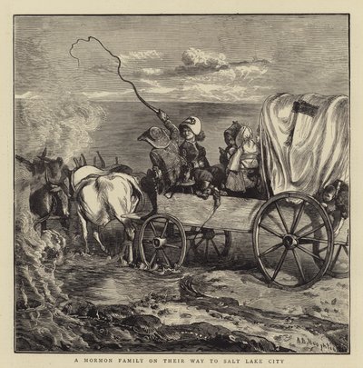 Egy mormon család úton Salt Lake Citybe alkotó: Arthur Boyd Houghton