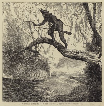 Amerikai vázlatok, A felderítőn, egy jelenet a hátsó erdőben alkotó: Arthur Boyd Houghton