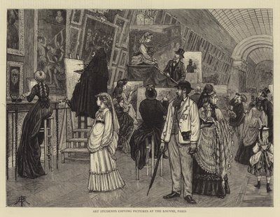 Képmásoló művészhallgatók a párizsi Louvre-ban alkotó: Arthur Boyd Houghton
