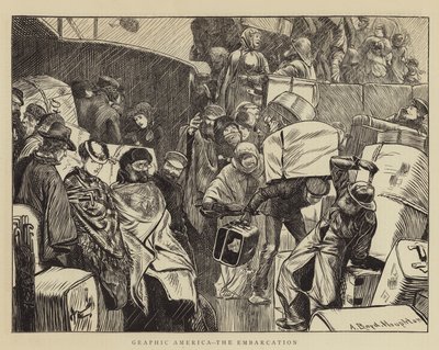 Grafikus Amerika, az Embarkation alkotó: Arthur Boyd Houghton